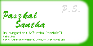 paszkal santha business card